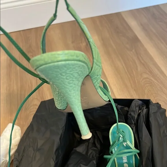 The Attico Green Strappy Sandals